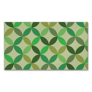 Cartão De Visitas Magnético Meio século verde geométrico moderno