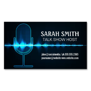 Cartão De Visitas Magnético Microfone   Onda de som digital
