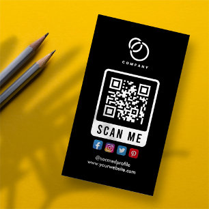 Cartão De Visitas Magnético Mídia social Digitalize ME Código QR Logotipo mode