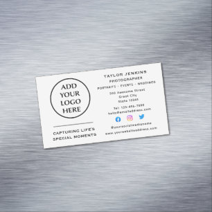 Cartão De Visitas Magnético Mídia social do logotipo corporativo profissional
