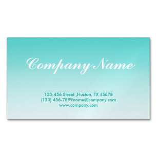 Cartão De Visitas Magnético Mínima beleza cosmetológica turquesa teal ombre