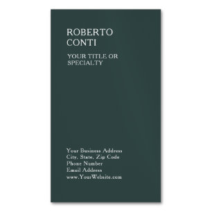Cartão De Visitas Magnético Mínima Planilha Verde Dusty