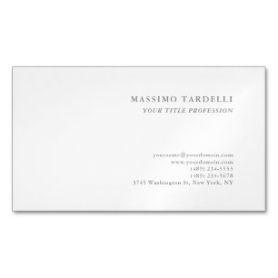 Cartão De Visitas Magnético Minimalista Clássico Simples Profissional