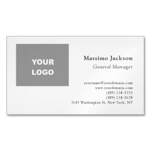 Cartão De Visitas Magnético Minimalista Moderno Tendência Adicione Seu Logotip