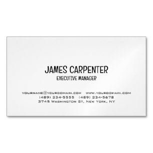 Cartão De Visitas Magnético Mínimo Black White Único Profissional Moderno