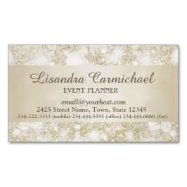 Cartão De Visitas Magnético Mocha Cream Bokeh Magnético Cartão de visita
