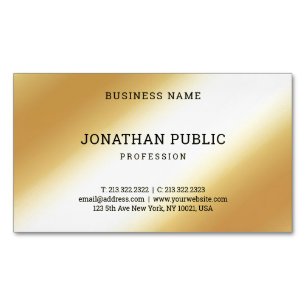 Cartão De Visitas Magnético Modelo profissional do olhar Dourado glamoroso