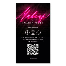 Cartão De Visitas Magnético Modern Makeup Beaut Salon maquilhagem Artista Rosa