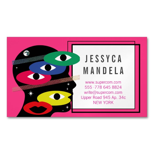 Cartão De Visitas Magnético Modern Psychologist Magnetic Cards (Frente)
