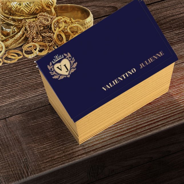 Cartão De Visitas Magnético Modern Simple blue navy Minimalist Professional  (Criador carregado)