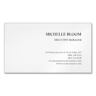 Cartão De Visitas Magnético Moderno Simples Minimalista Branco