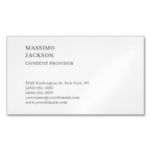 Cartão De Visitas Magnético Moderno Simples Preto Branco Minimalista