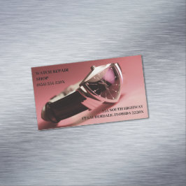 Cartão De Visitas Magnético Monitoramento de Joias Loja de Reparo Loja de Vint