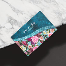 Monograma azul-burgundy azul-aqua floral-quic