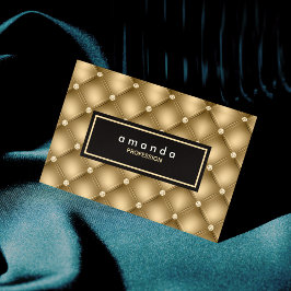 Cartão De Visitas Magnético Monograma brilhante cintilante dourado elegante