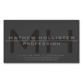 Cartão De Visitas Magnético Monograma, Cinza