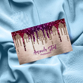 Cartão De Visitas Magnético Monograma moderno e cor-de-rosa brilhante