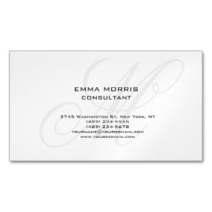 Cartão De Visitas Magnético Monograma Moderno Simples Minimalista Simples