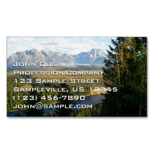 Cartão De Visitas Magnético Montanhas e Rio Jackson Hole