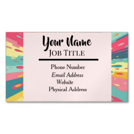 Cartão De Visitas Magnético Multi-colored Splashy Business Card Magnet