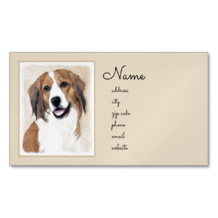 Cartão De Visitas Magnético Nederlandse Kooikerhondje - Pintura de Cachorro
