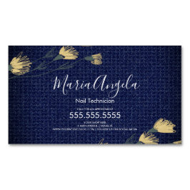 Cartão De Visitas Magnético Negócios de salão de beleza casual jeans e flores
