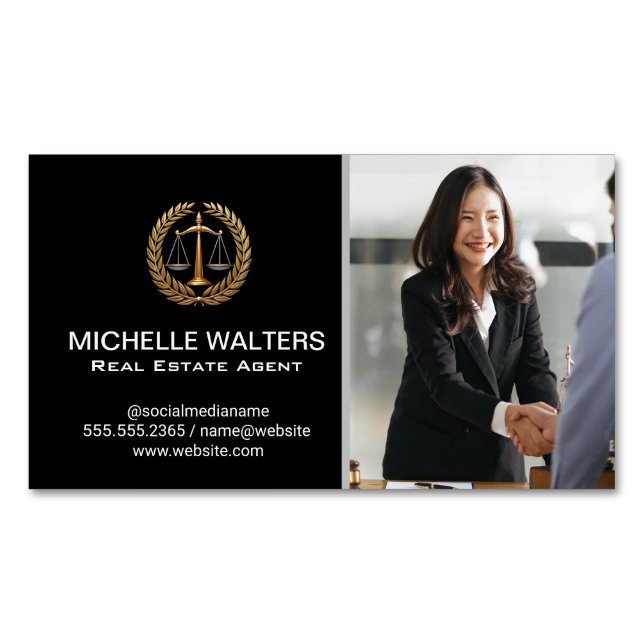 Cartão De Visitas Magnético Negócios | Mão Agitada (Frente)