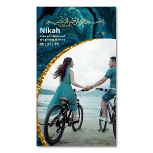 Cartão De Visitas Magnético NIKAH Islâmico Bismillah Casamento Convites ORÇA