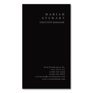 Cartão De Visitas Magnético Noite Preto Minimalista Elegante Moderno Simples