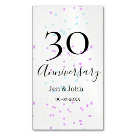 Cartão De Visitas Magnético Nome do aniversário da 30 da bolinhas de  amarelo-