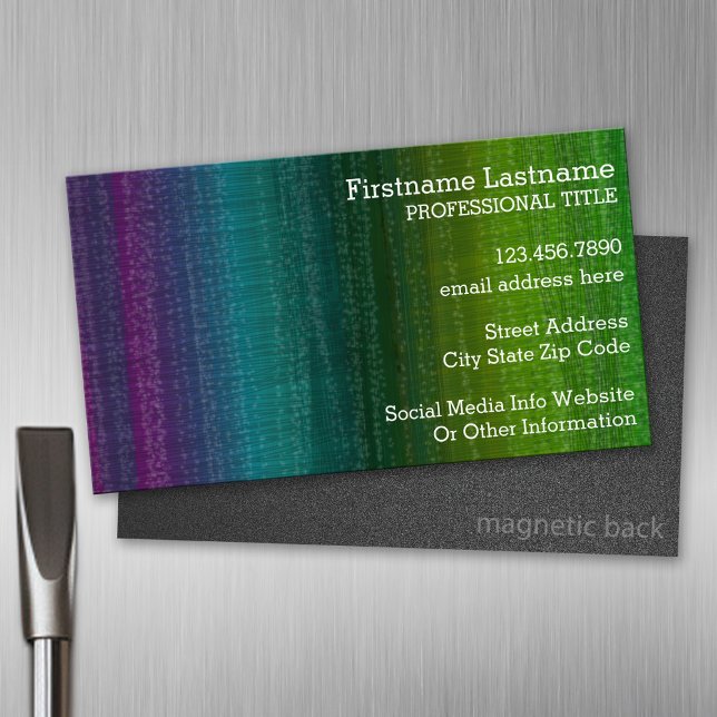 Cartão De Visitas Magnético Nome Personalizado da Faixa de Abstrato de Aquarel (Custom Business Card Magnet)