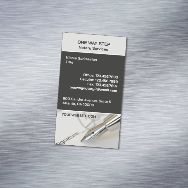 Cartão De Visitas Magnético Notário público (Posição Original)