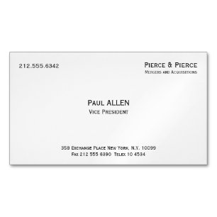 Cartão De Visitas Magnético O Cartão de visita magnético de Paul Allen
