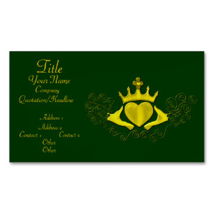 Cartão De Visitas Magnético O Claddagh (ouro)