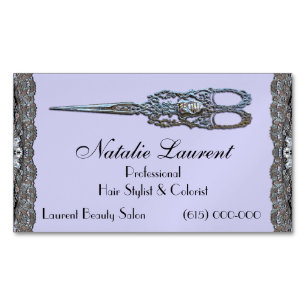 Cartão De Visitas Magnético O vintage de Vontage Scissor o estilista