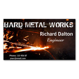 Cartão De Visitas Magnético Obras de metal