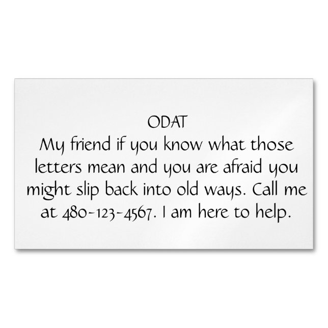 CARTÃO DE VISITAS MAGNÉTICO ODAT (Frente)