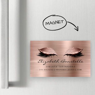 Cartão De Visitas Magnético Olhos Cintilantes Metallic Aesthetician Dourado Ro