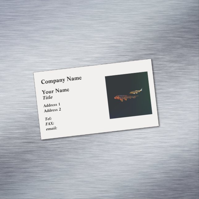 Cartão De Visitas Magnético Orange Koi e Dourado Koi (Posição Original)