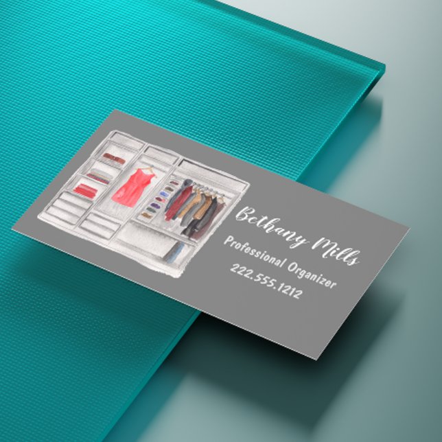 Cartão De Visitas Magnético Organizador Home Profissional de Aquarela (Criador carregado)