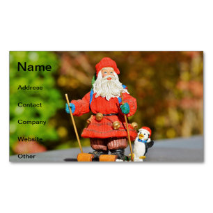 Cartão De Visitas Magnético ornamento do Papai Noel