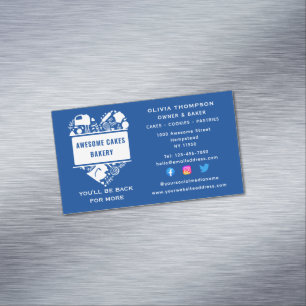 Cartão De Visitas Magnético Padaria padaria cozinheira pastelaria chef azul br
