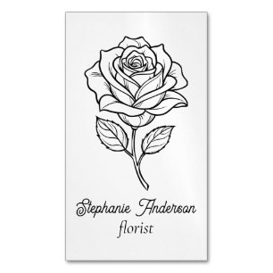 Cartão De Visitas Magnético Padrão Floral Moderno e Elegante Florista