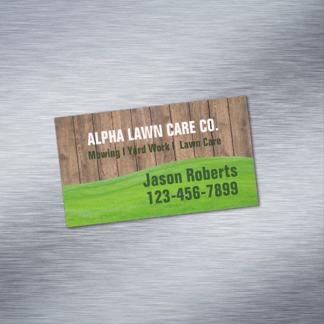 Cartão De Visitas Magnético Paisagem paisagística de jardim de grama de grama (Posição Original)