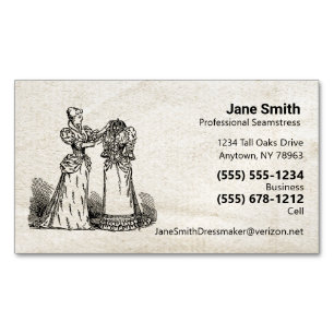Cartão De Visitas Magnético Papel antigo - Velha Moda - Seamstress Dressmaker