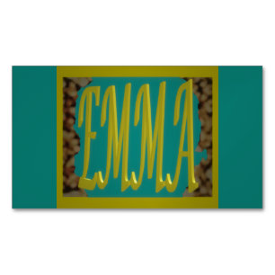 CARTÃO DE VISITAS MAGNÉTICO PARA UMA GAROTA CHAMADA EMMA MARINE BLUE PEBBLBLBL