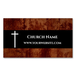 Cartão De Visitas Magnético Pastor da Igreja - Cristão de Couro RUSTICO