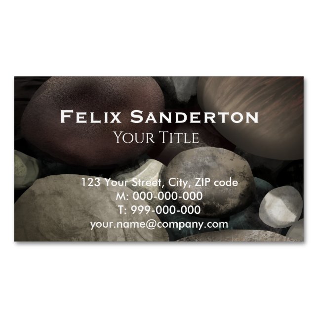 Cartão De Visitas Magnético Pebbles Cartão de visita (Frente)