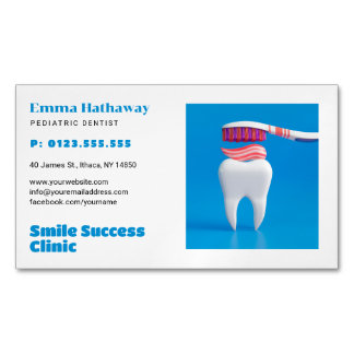 Cartão De Visitas Magnético Pediatric Dentist | Dental Practice Business Card