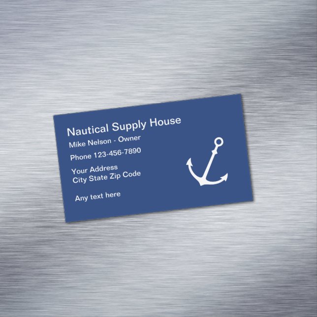 Cartão De Visitas Magnético Perfil náutico do negócio (Posição Original)